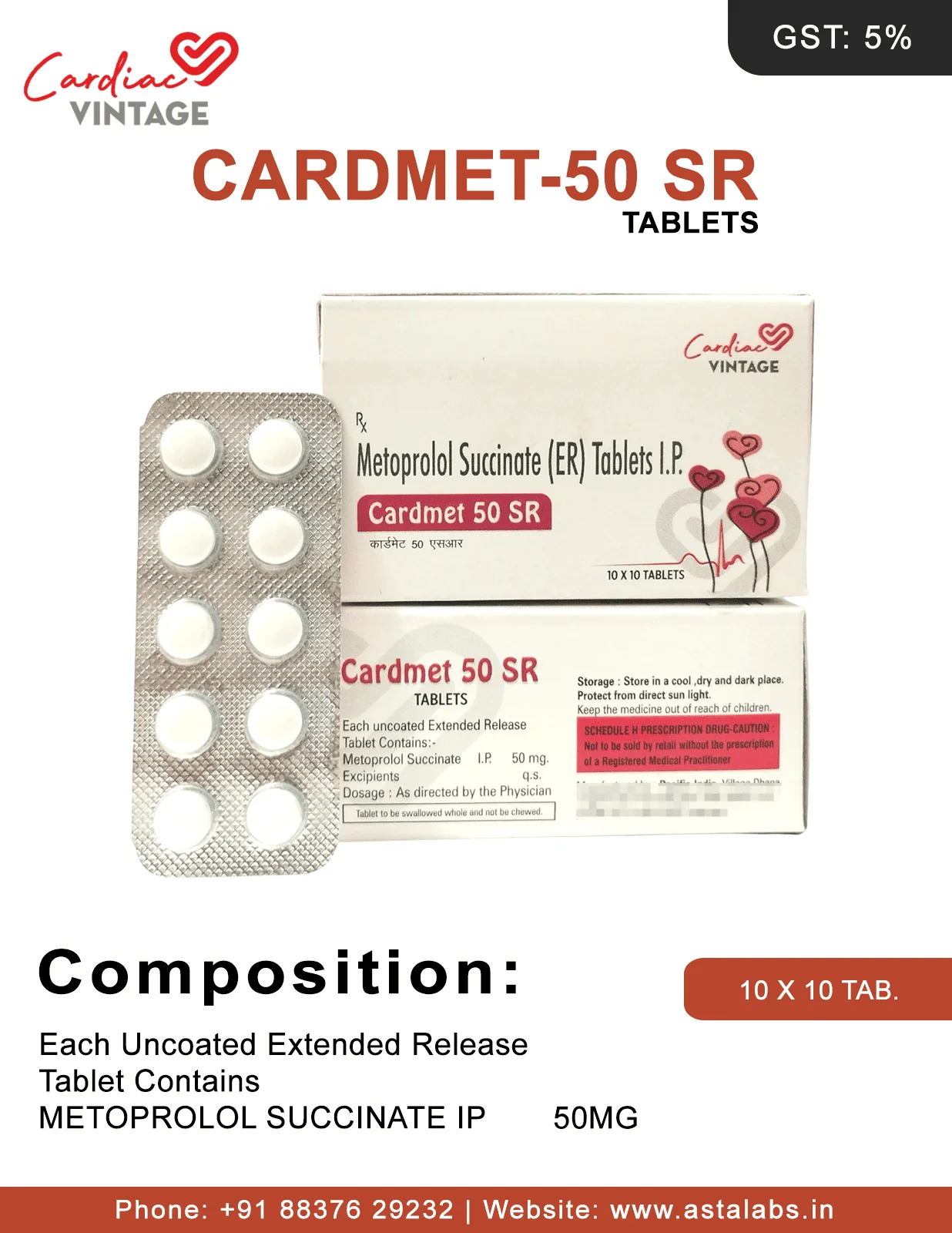 CARDMET-50 SR TABLETS