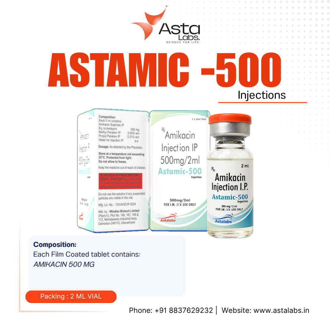 ASTAMIC-500 Injection – Amikacin 500 mg/2 mL