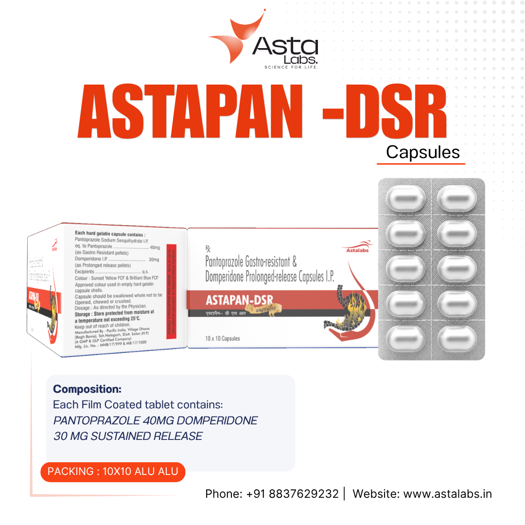 Astapan-DSR Capsules | Pantoprazole 40mg & Domperidone 30mg