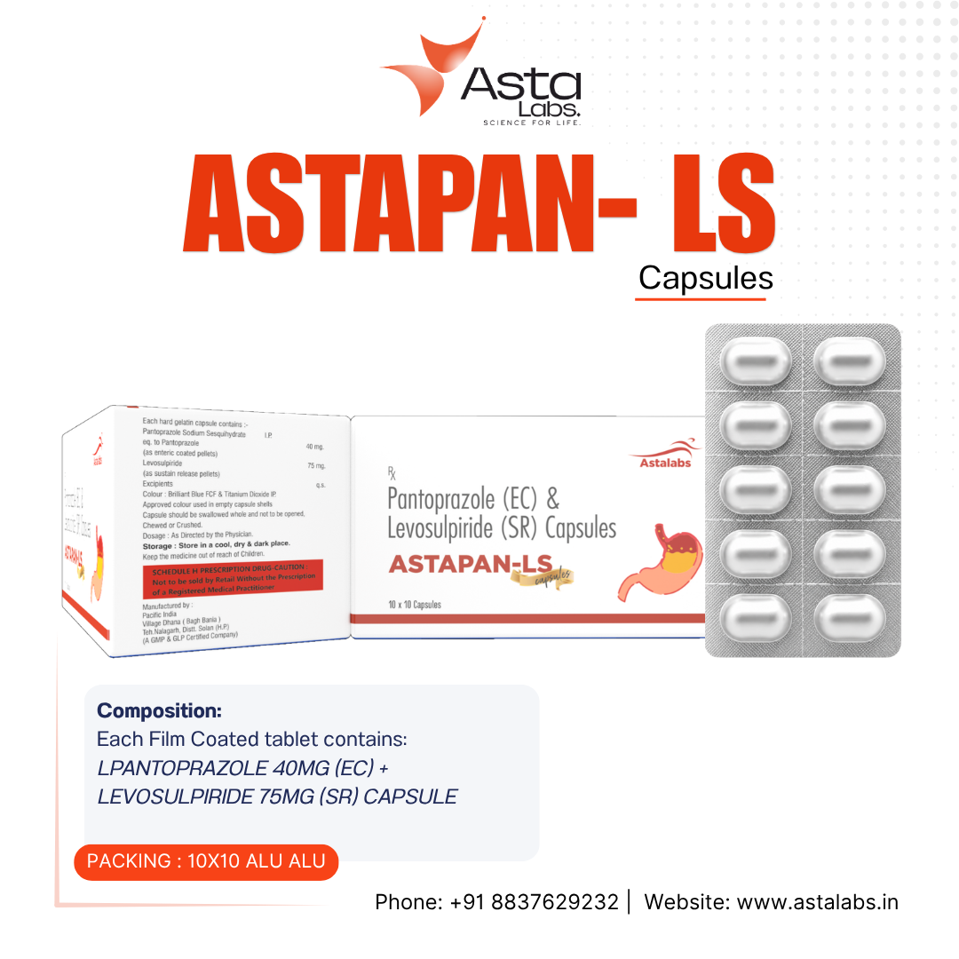 Astapan-LS Capsules | Pantoprazole 40mg & Levosulpiride 75mg