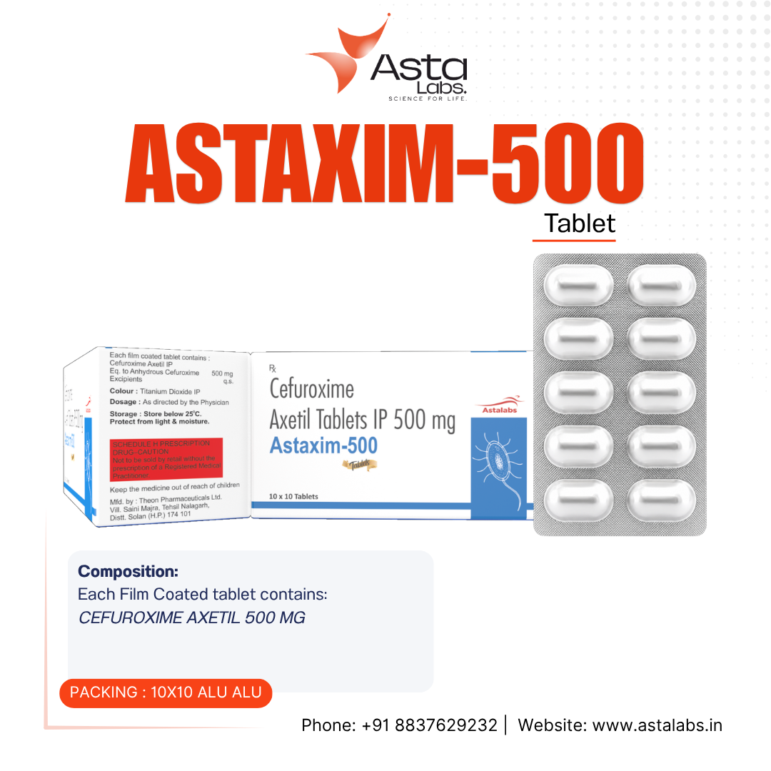 Astaxim-500 Tablet | Cefuroxime Axetil 500mg
