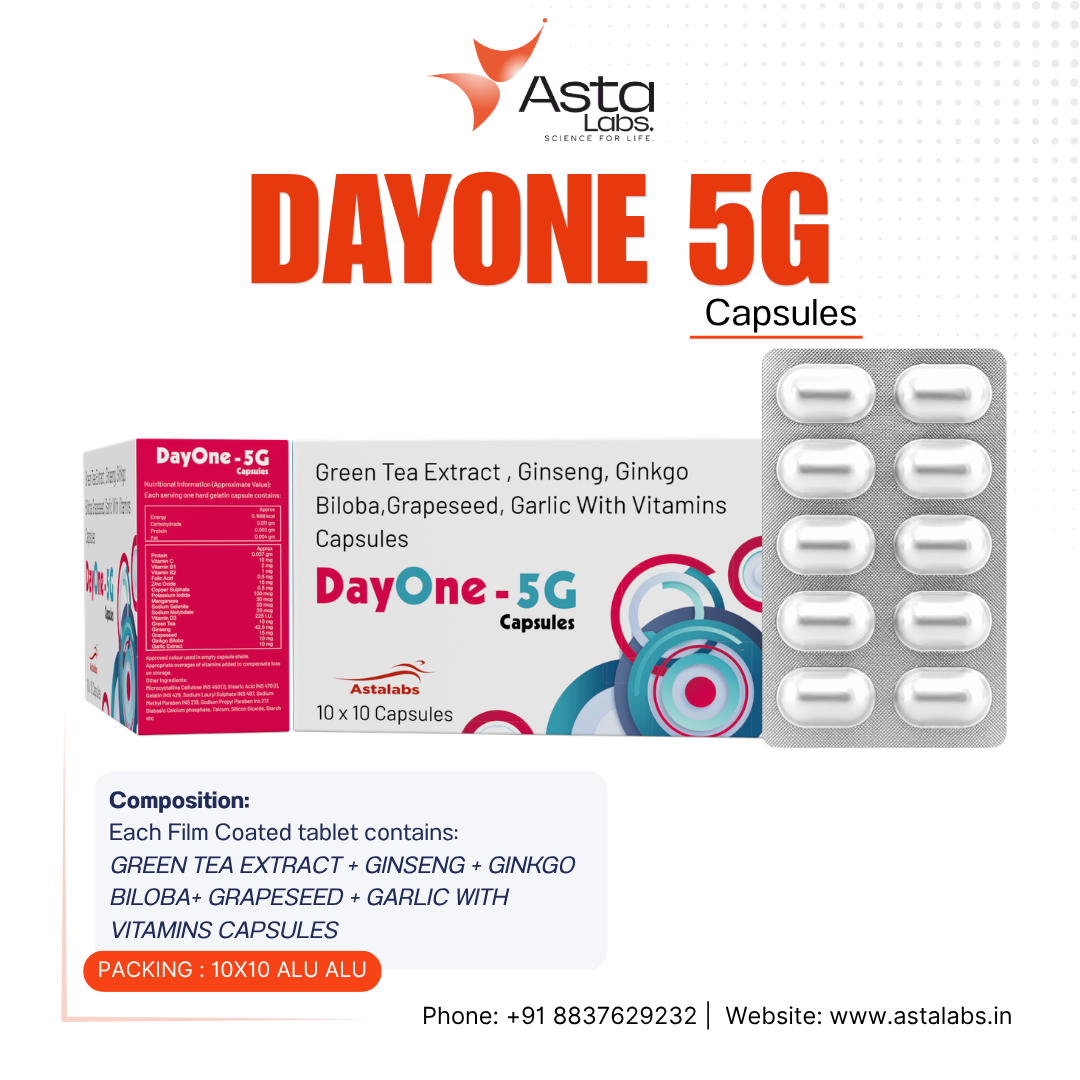 DAYONE-5G Capsules | Green Tea, Ginseng & Ginkgo Biloba