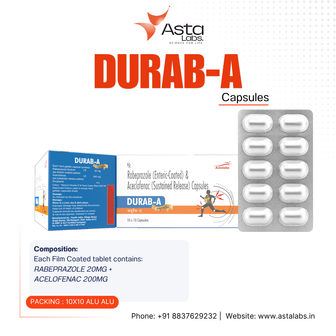 DURAB-A Capsules | Rabeprazole 20mg & Aceclofenac 200mg