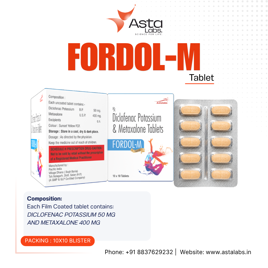 FORDOL-M Tablet | Diclofenac 50mg & Metaxalone 400mg