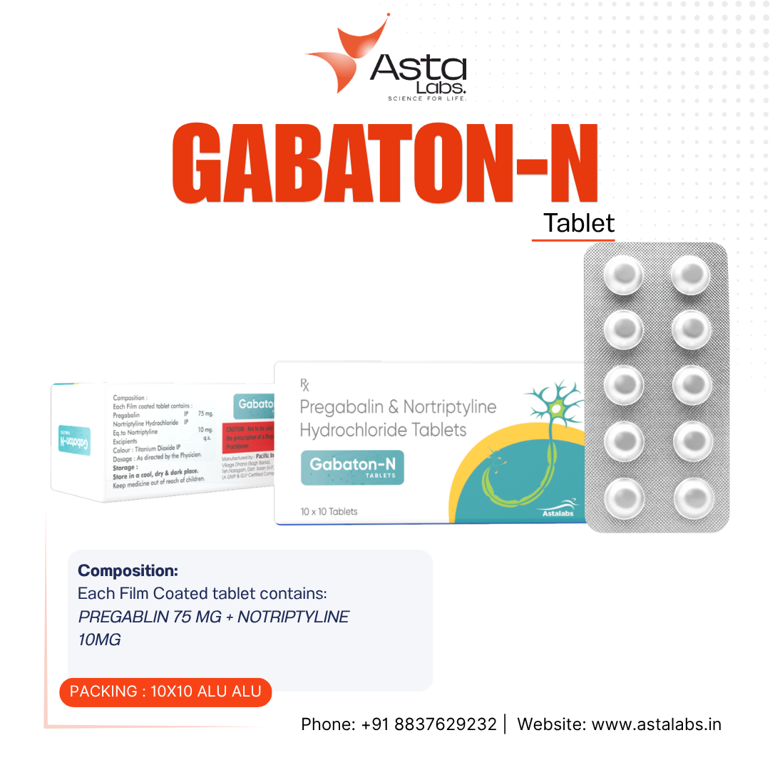 GABATON-N Tablet | Pregabalin 75mg & Nortriptyline 10mg