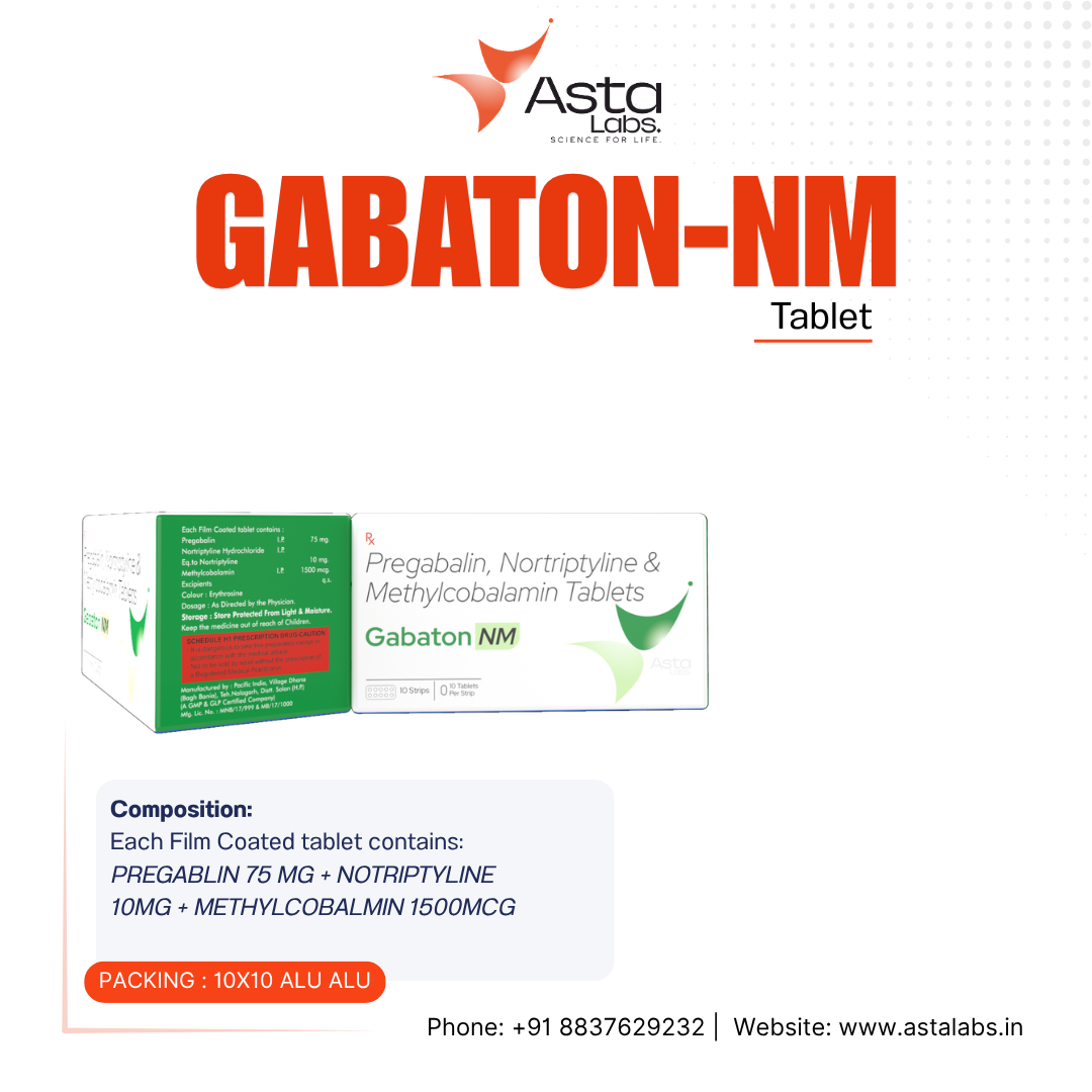 GABATON-NM Tablet | Pregabalin, Nortriptyline & Methylcobalamin