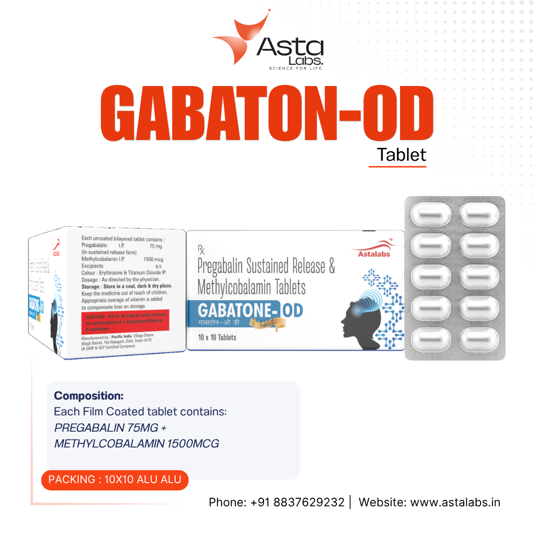 GABATON-OD Tablet | Pregabalin 75mg & Methylcobalamin 1500mcg