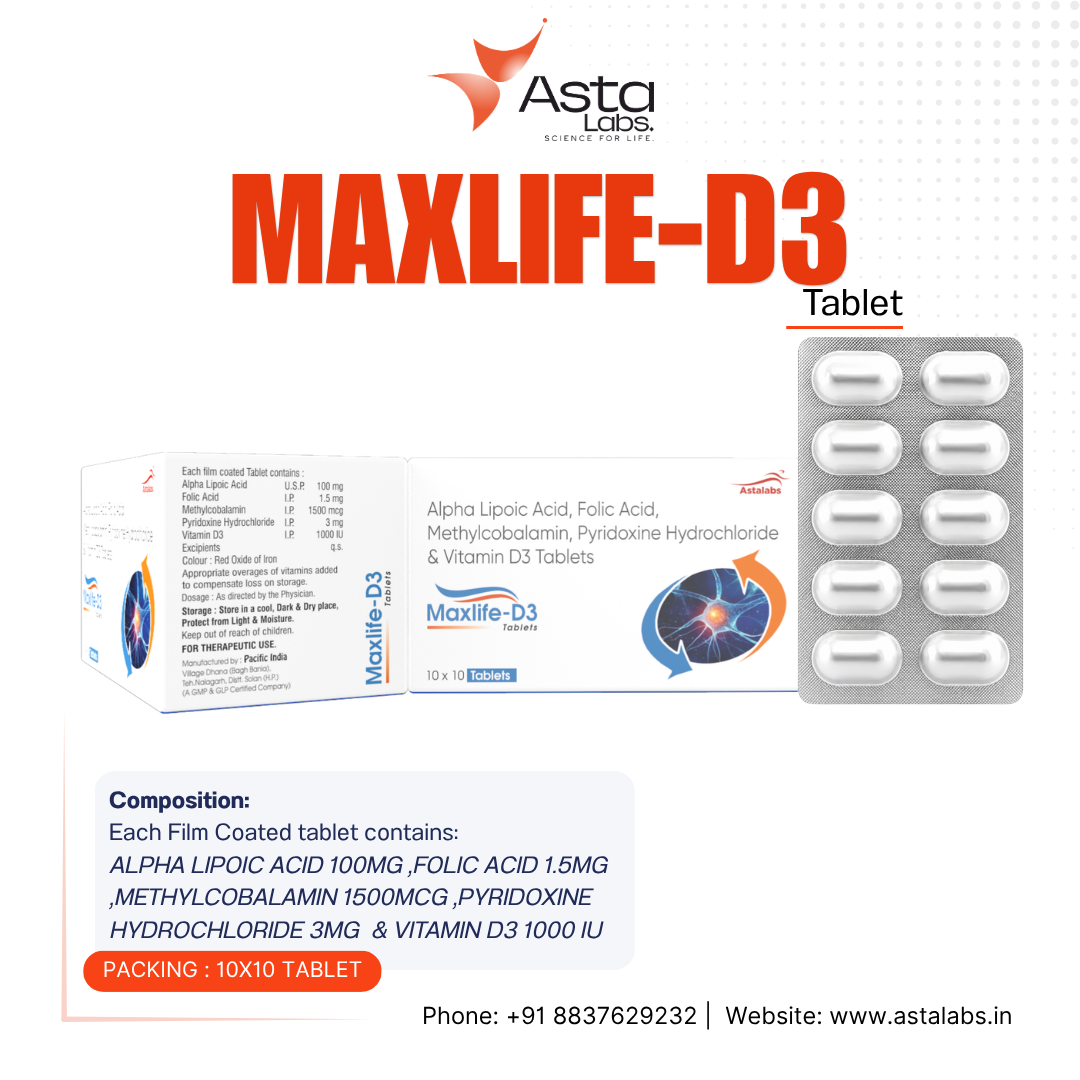MAXLIFE-D3 Tablet | Methylcobalamin & Vitamin D3
