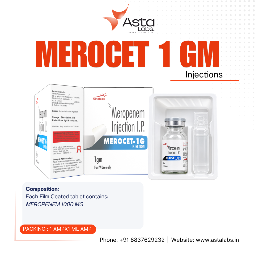 MEROCET-1G Injection – Meropenem 1000 mg