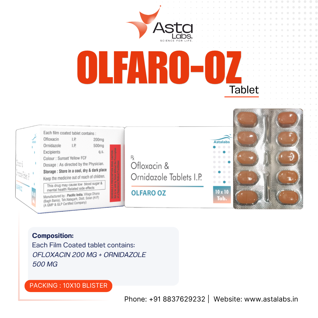 OLFARO-OZ Tablets | Ofloxacin 200 mg & Ornidazole 500 mg