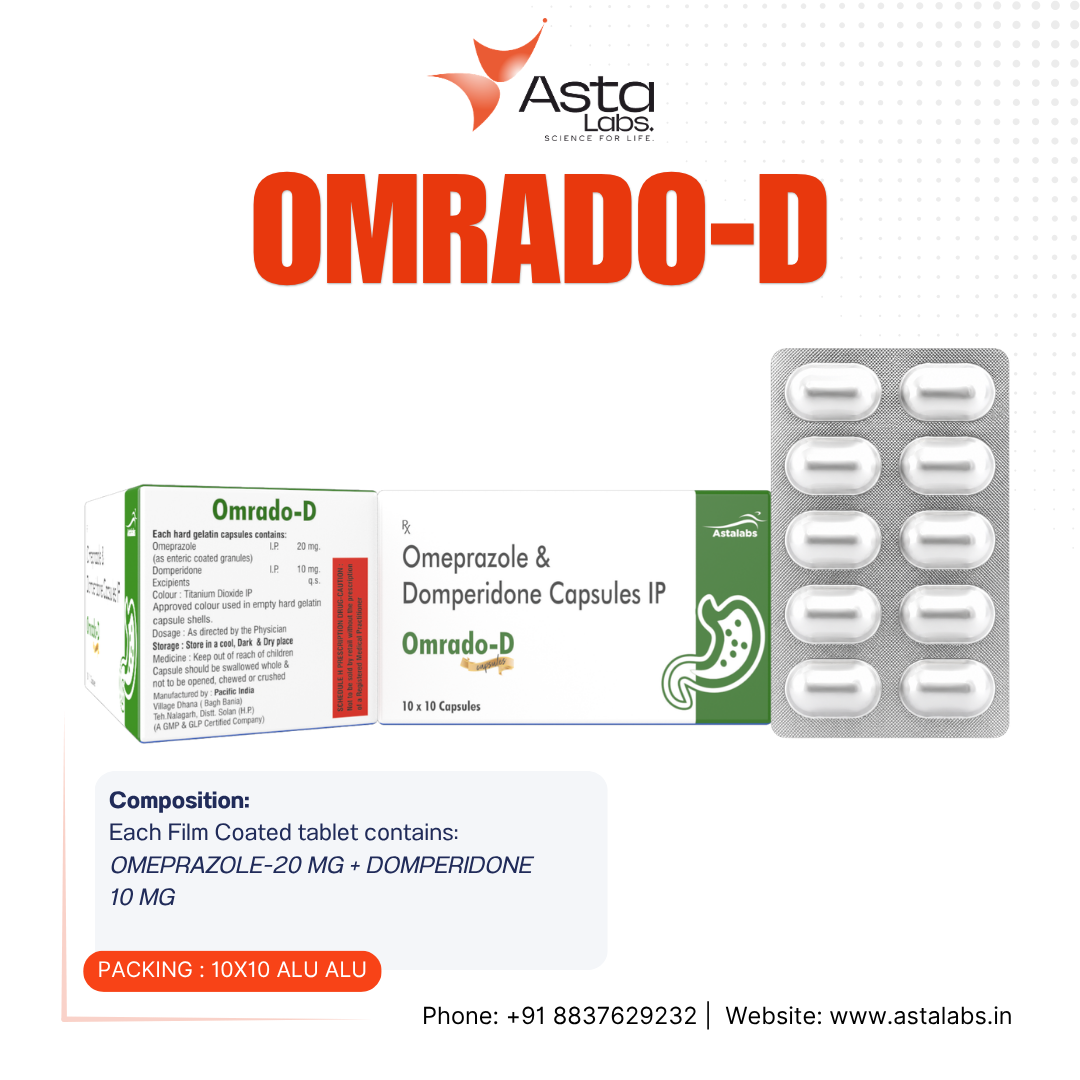 OMRADO-D Capsules – Omeprazole 20 mg and Domperidone 10 mg