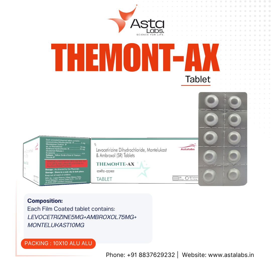 THEMONT-AX Tablets – Levocetirizine, Montelukast and Ambroxol