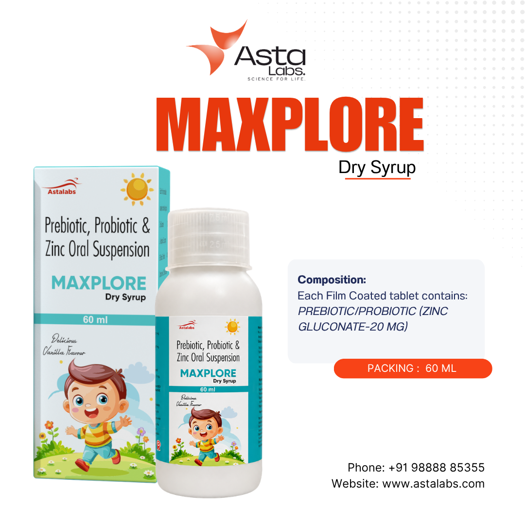 Maxplore Dry Syrup | Prebiotic Probiotic & Zinc Oral Suspension
