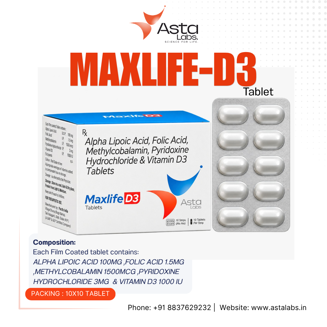MAXLIFE-D3 Tablet | Methylcobalamin & Vitamin D3