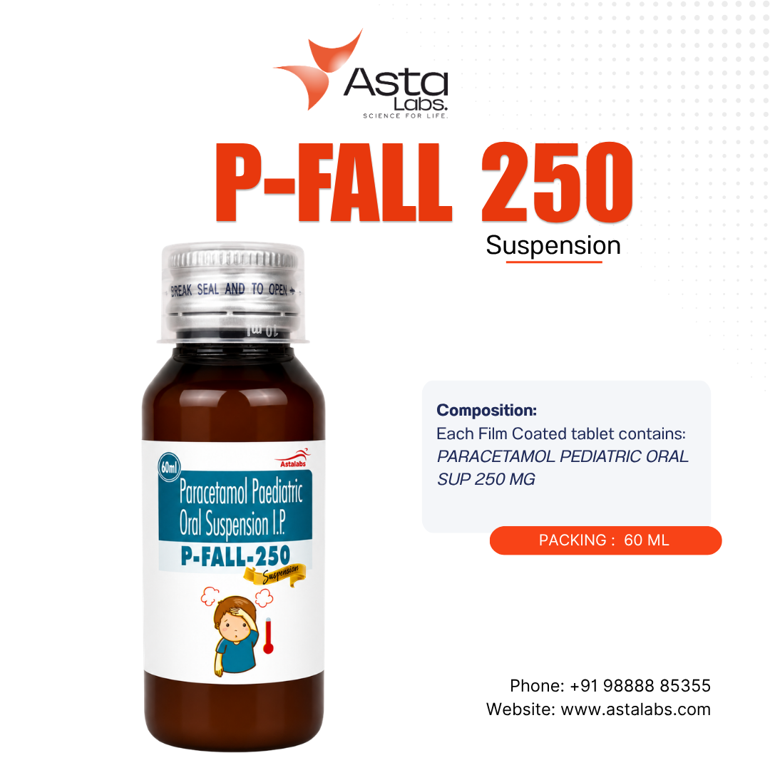 P-FALL-250 Suspension | Paracetamol 250mg Paediatric Syrup